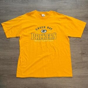 Vintage 90s Green Bay Packers NFL Tag Spellout Tee Y2K - Size XL USA NEVER WORN